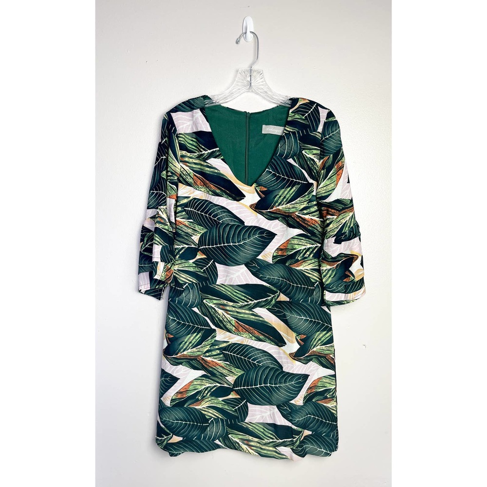 Belongsci V Neck Bell Sleeve Shift Dress Women's Size M